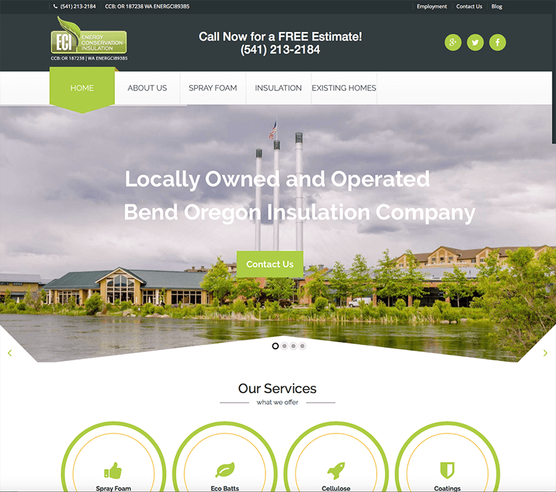 ECI Insulation web design